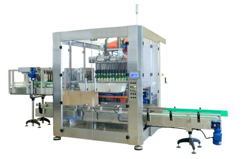 Secondary packaging machinery system for efficient packaging of products in industrial settings