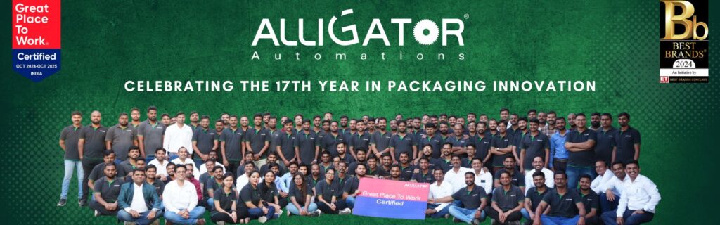 Alligator Automations team celebrating 17 years of packaging innovation – Great Place to Work Certified and Best Brands Award 2024