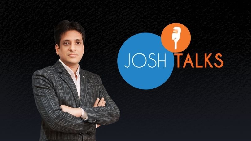 srinivas choudhary speaking at josh talk sharing entrepreneurial journey and leadership insights